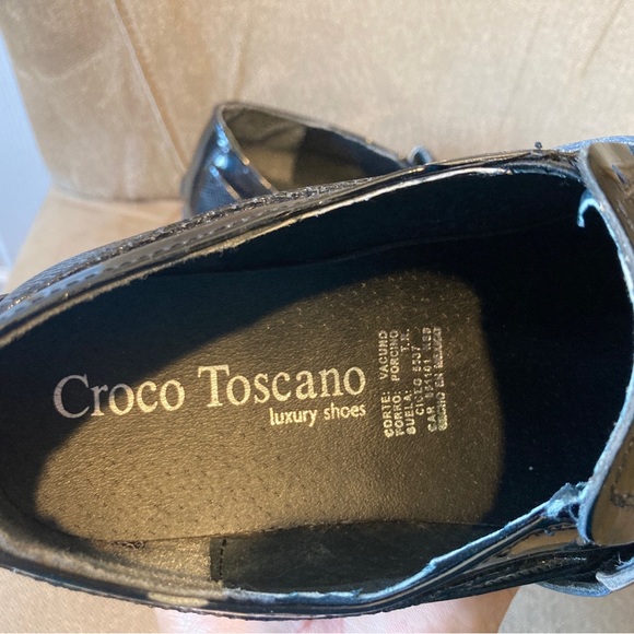 Croco Toscano Men's Black Formal Shoes 26.5 - Picture 6 of 9